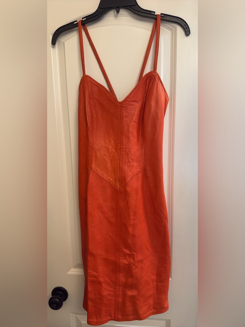 Orange Leather Vintage Dress Like New